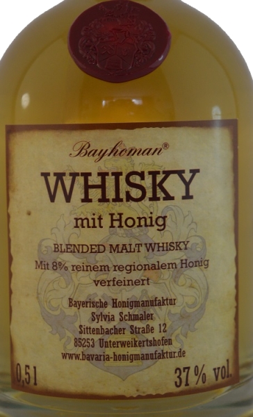 Whisky mit Honig verfeinert  0,5 l    37,0 %/vol